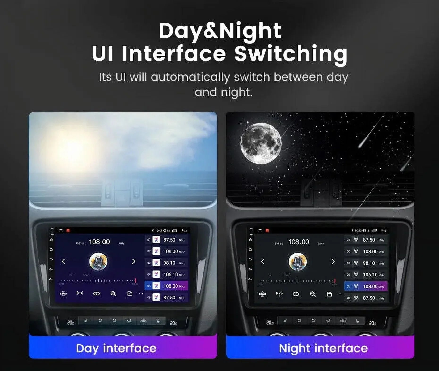 9" Android Car Stereo  / Radio  Navigation 4+32G Universal Double Din 1280X720  Screen Wireless Apple Carplay Android Auto in-Dash Head Unit Multimedia Player,Weather,Play Store,YouTube