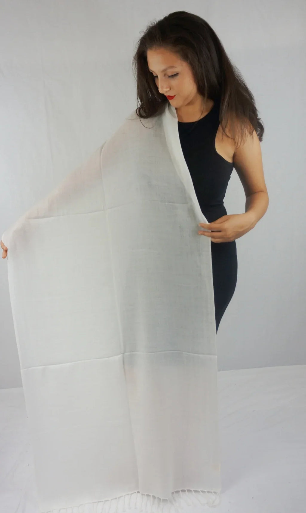 Shawl/Shawls/Scarf/Scarves/Wrap/Stole/Muffler/Cape/Ruana/Blanket/Throw/Pashmina Shawl/Cashmere Scarf/Wool/Silk (Cream/Ivory Regular Shawl)