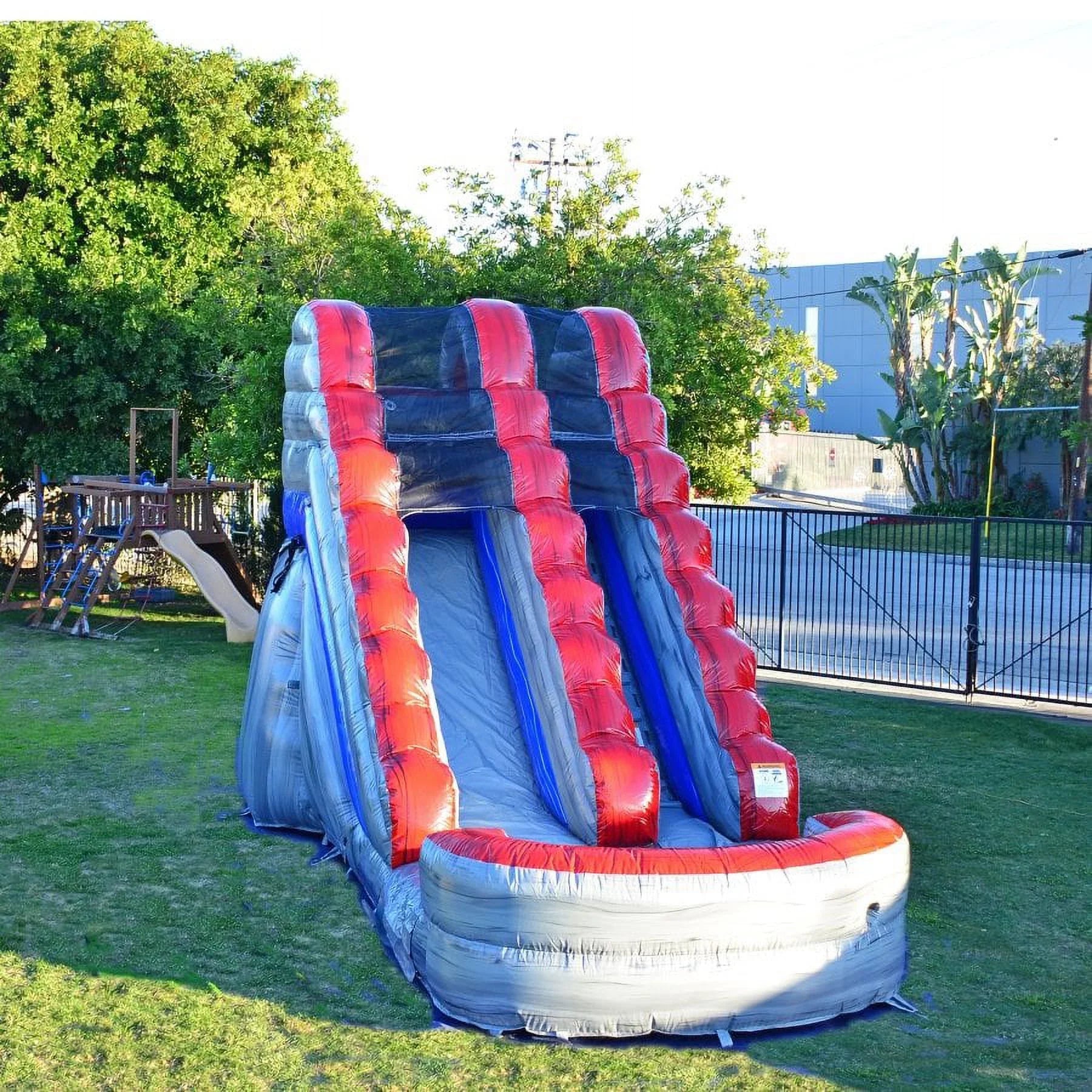 JumpOrange Titanium Commercial Grade Inflatable Water Slide with Splash Pool | for Adults and Kids | Includes Blower, Stakes and Storage Bag | 15-Foot Tall x 28-Foot Long x 13-Foot Wide