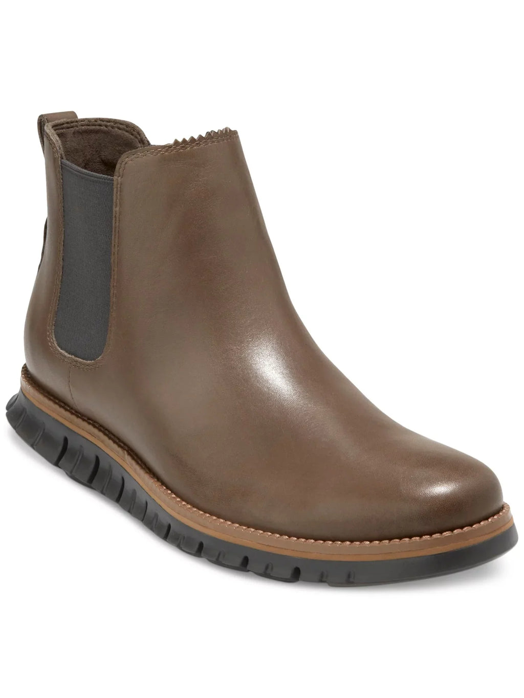 Mens Brown Waterproof Comfort Zerogrand Round Toe Wedge Chelsea 7 M