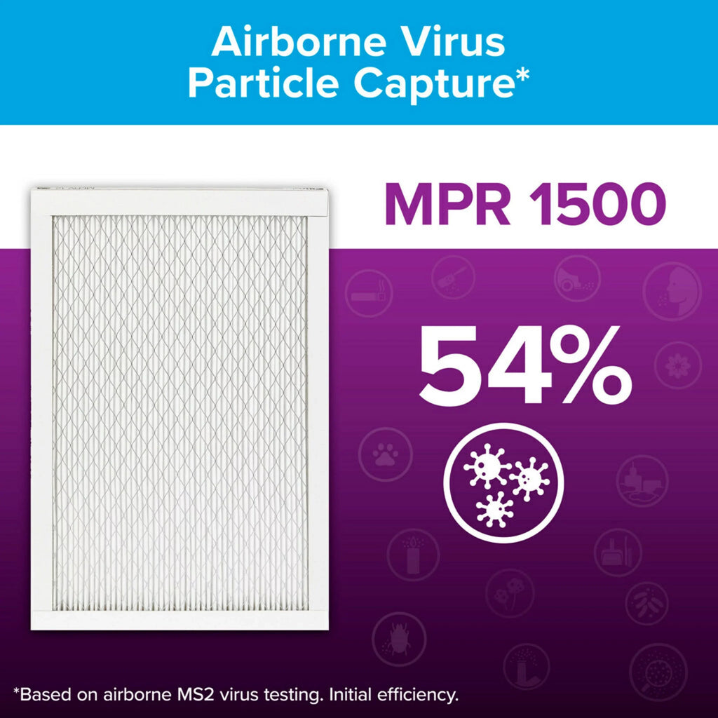 Filtrete 16x20x1 Smart Air Filter,  1500  12, Allergen, Bacteria Virus, 1 Filter
