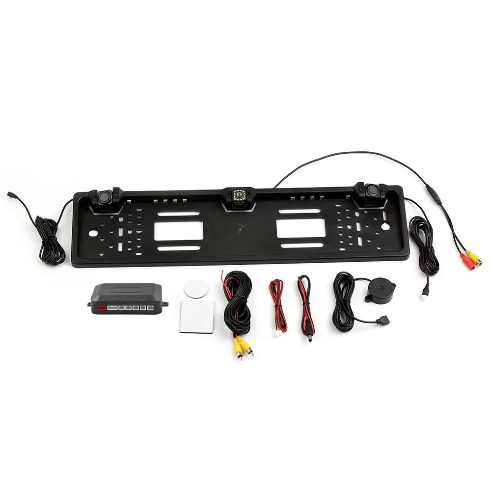 European License Plate Frame Backup Camera 12  Rear View Camera with Reversing System Parking Sensor