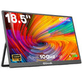 Oiiwak 18.5 inch Large Portable Monitor,100HZ Second Screen Extender for Laptop, 100% sRGB 1080P   Frameless Travel Gaming Monitor, Dual Speakers, 180° Foldable Stand &