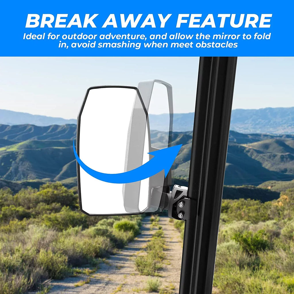 Kemimoto Side Mirrors,Wider  Side Mirrors Rear View Mirrors Compatible with Polaris Ranger  1000 900 570 General 1000 Can-Am Defender Maverick Trail for Pro-Fit (Not Door)
