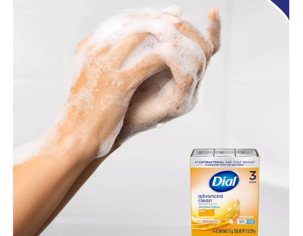 Dial Antibacterial Deodorant Soap Bar, Gold, 4 oz bars, 3 ea (Pack of 6)