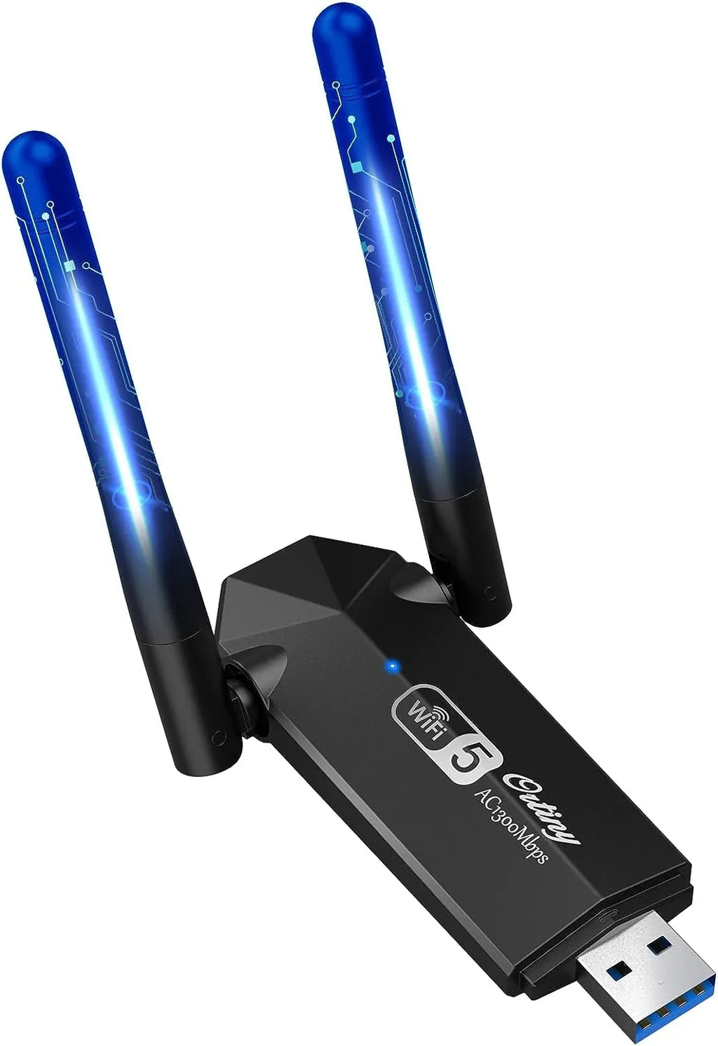 WiFi Adapter, Ortiny 1300Mbps WiFi  Dual Band 5G/2.4G Wireless Network Adapter for Desktop Laptop , Dual Band WiFi Dongle Wireless Adapter for Supports Windows 11/10/8/7, Mac  10.9-10.15