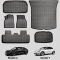 BunnyBird 6-Piece All Weather  Floor Mat Cargo Liner Trunk Mat for Tesla Model 3-5-Seater 2020-2023 Car Accessories