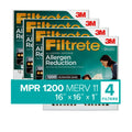 Filtrete by 3M 16x16x1,  11, Allergen Reduction  Furnace Air Filter, 1200 , 4 Filters