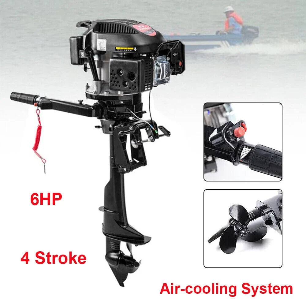 6  4-Stroke Heavy Duty Outboard Motor Fishing Boat Engine Air Cooling System