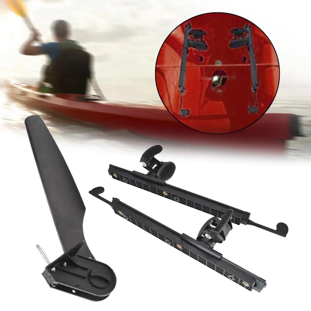 kesoto Kayak Rudder Kayak Foot Pegs Boat Tail Watercraft Rudder with Foot Brace Pedals for Fishing Boat Canoeing Marine Accessories