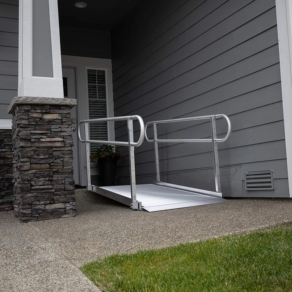 '-  3G 8 Foot Portable Wheelchair Ramp w/2 Line Handrails