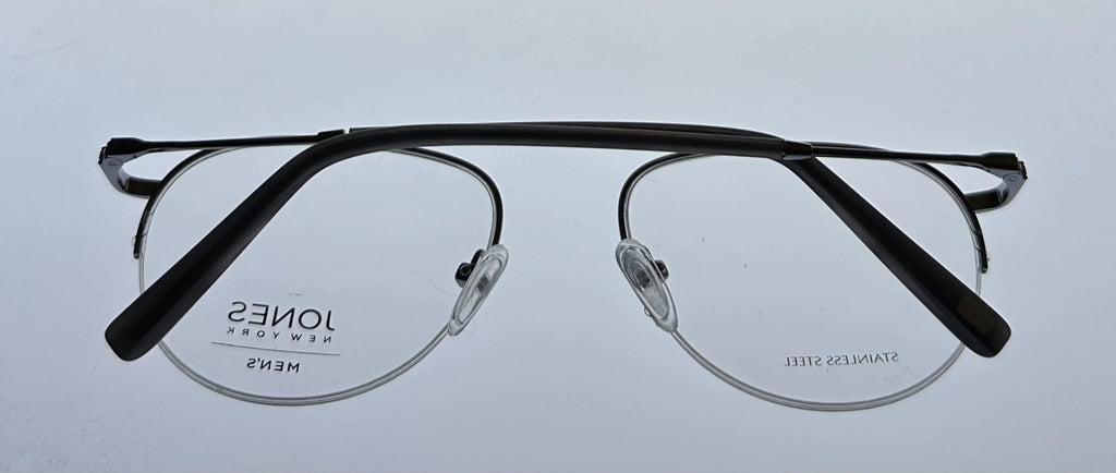 Jones New York Mens Gunmetal Rimless Metal Eyewear Aviator Frame. J359. 53mm