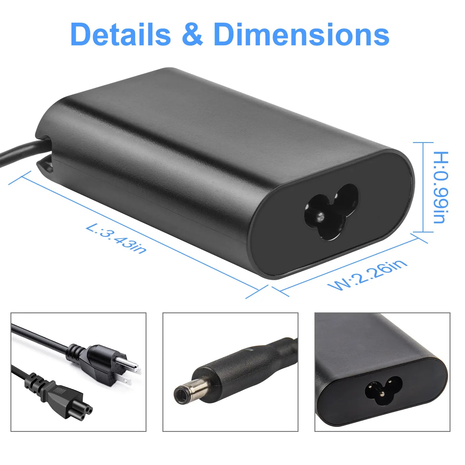 65W  Adapter Laptop Charger for Dell Inspiron 15-5565 5567 5568 7558 7568 7569