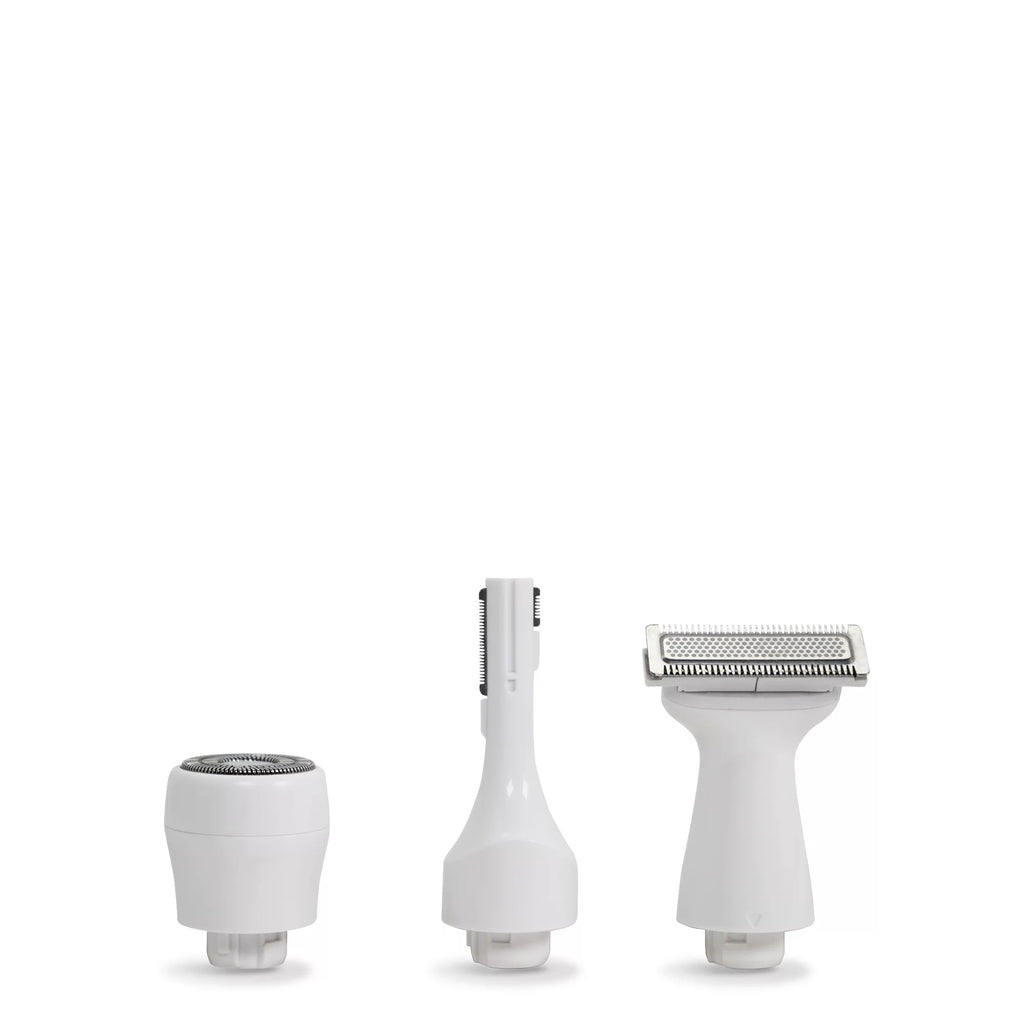 Total Grooming System, 3 Interchangeable Heads, Water Resistant, Female Electric Shaver
