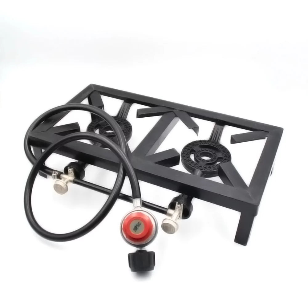 Anself Propane Gas Double Cast Iron Stove for Patio Camping  Cooking (Standard), Durable and Reliable Furnace for Cooking Needs