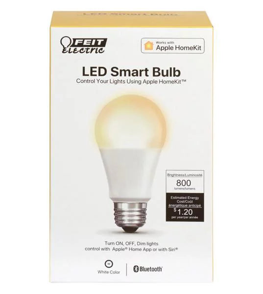 Feit Electric A19 E26 (Medium)  Smart Bulb White 60 W 1 pk