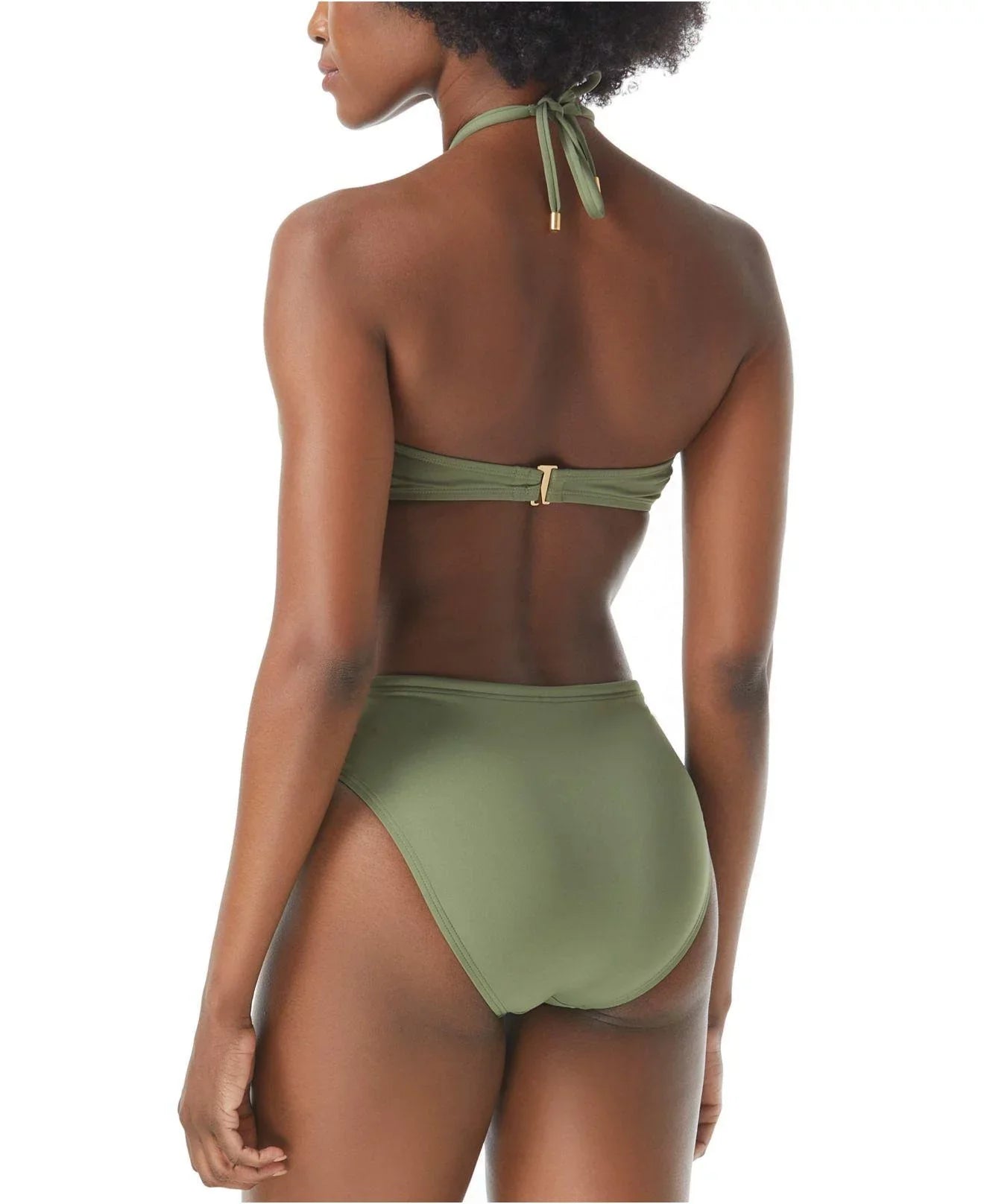Vince Camuto   Logo-Ring Cutout Halter Bikini Swim Top,  Medium