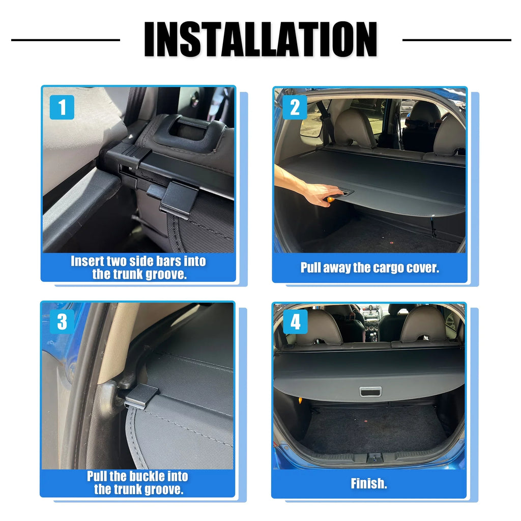 Unique Bargains Retractable Cargo Cover Rear Trunk cover Shield Shade Ajustable Fit for Nissan Rogue 2021-2024 Black