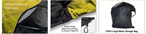 Weatherproof Jet Ski Covers for Kawasaki Ultra 300LX 2011-2013 - Yellow/Black Color - All Weather - Trailerable - Protects from Rain, Sun,  Rays, and More! Includes Trailer Straps and Storage Bag