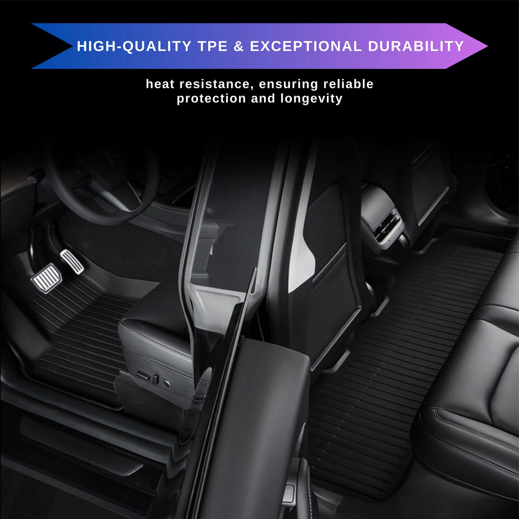 BunnyBird 6-Piece All Weather  Floor Mat Cargo Liner Trunk Mat for Tesla Model 3-5-Seater 2020-2023 Car Accessories