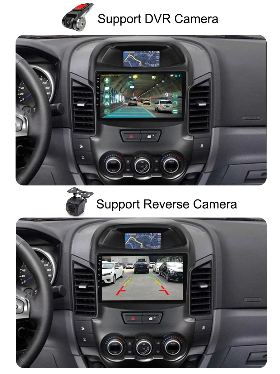 9 inch Carplay Car Radio Stereo For Ford Ranger 2011 - 2016  Navi Android Screen Multimedia Player Android Auto With Bluetooth