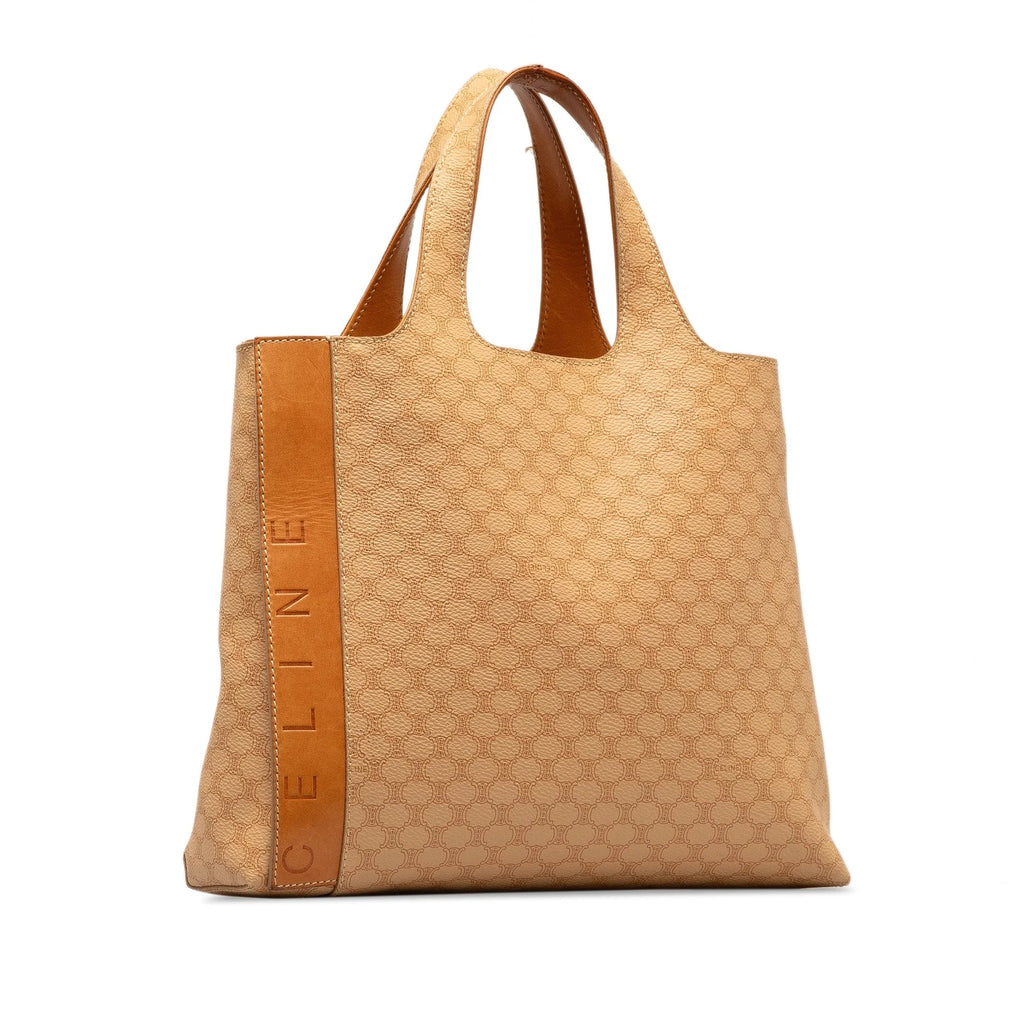Pre-Owned Authenticated Celine Macadam Tote Bag Coated Canvas Fabric Brown Unisex (Good)