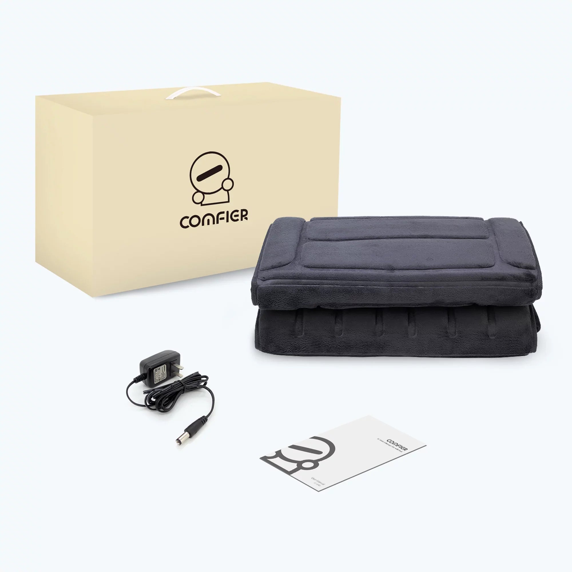 Comfier Full Body Seat Cushion Massager Mat with Heat Massage Chair Pad with 10 Vibration Motors & 2 Therapy Heating pad
