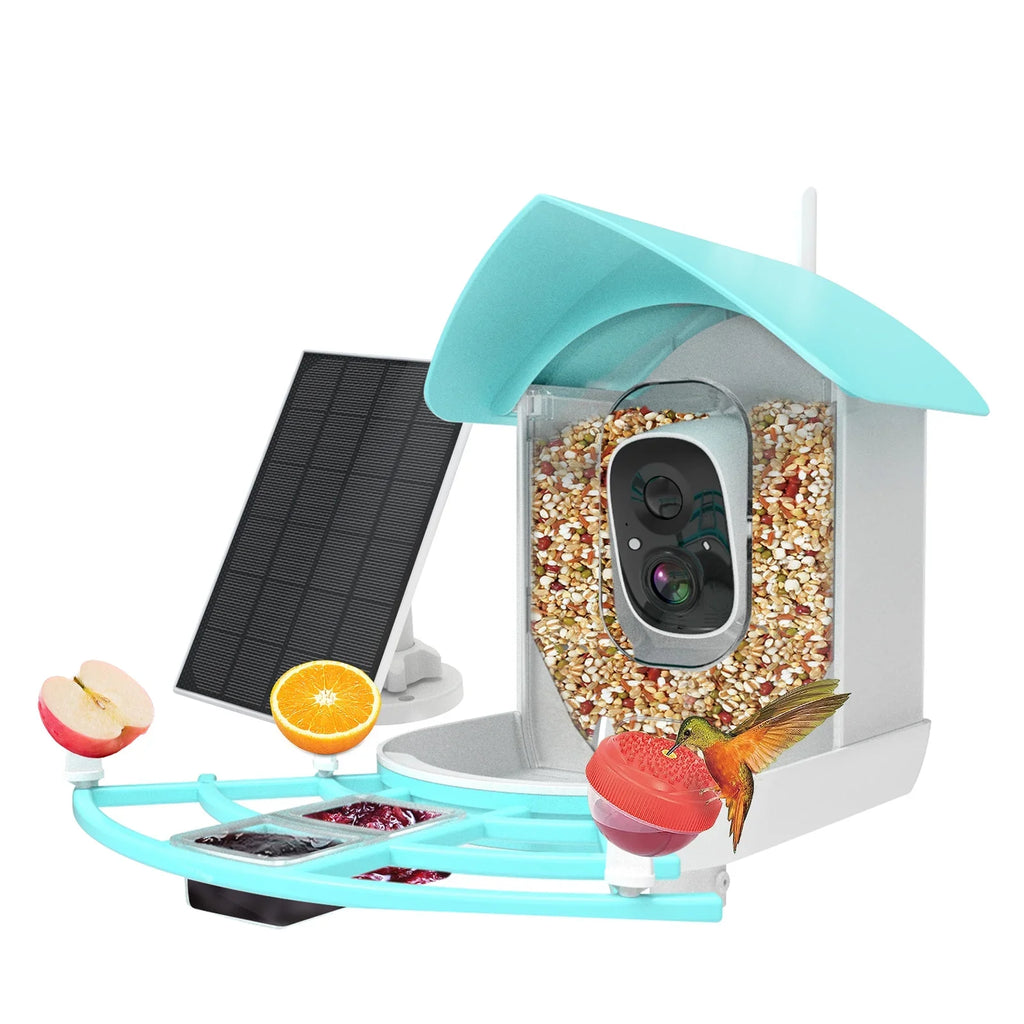 Andoer Surveillance camera,Feeder With Camera Wifi Wireless Pir Ai Camera Smart Feeder With Solar Powered Camera Squirrel Deterrent Feeder CameraVideo Vico AppAi 1080p Camera Ai Species