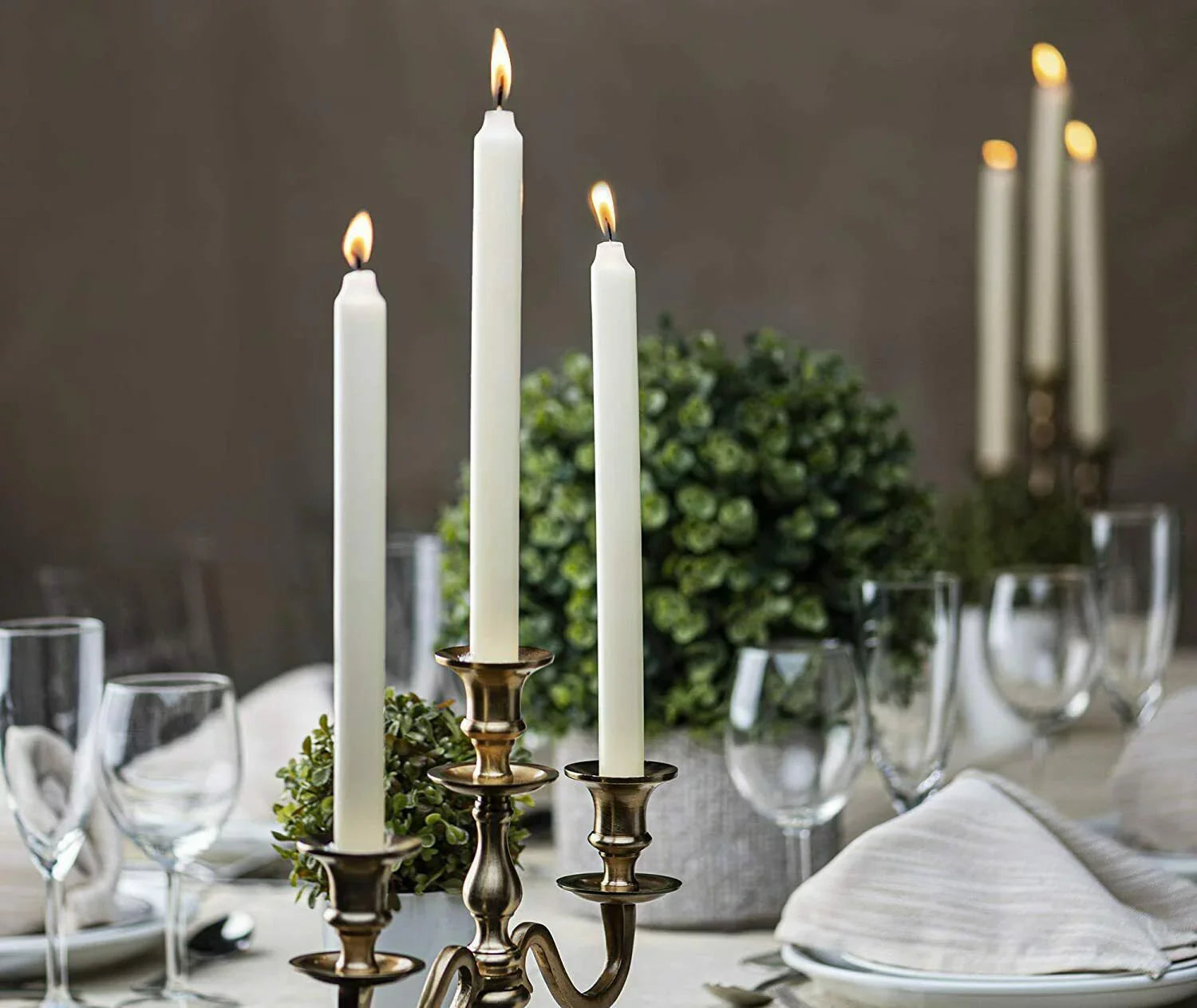 Bolsius 30 Ivory Unscented Taper - Dinner Candles Wedding for Spa, Christmas, Party, Household Decoration - 7.5 Hours Long Burning Smokeless Table Candle - Bulk Pack
