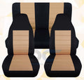 T233-Designcovers Compatible with 2003-2006 Jeep Wrangler  Two Tone Seat Covers:Black and Tan - Full Set Front&Rear