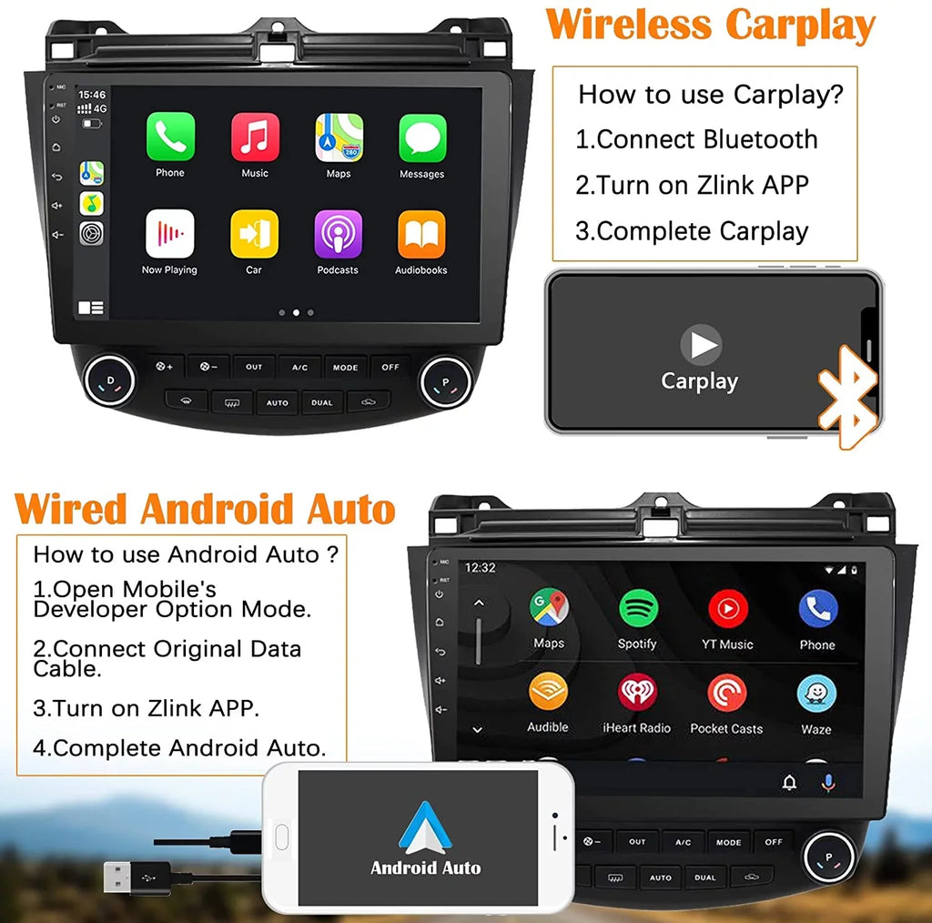 Binize Car Stereo Featuring  CarPlay&Android Auto 10 Inch Android10 for Honda Accord 7th 2003 2004 2005 2006 2007