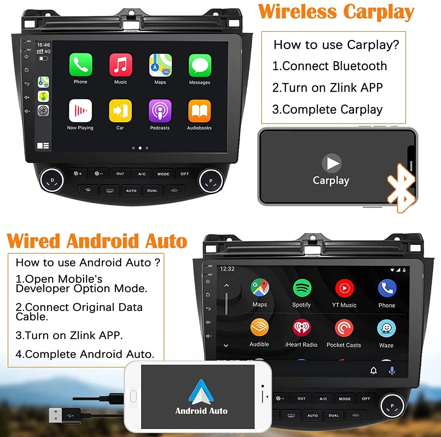 Binize Car Stereo Featuring  CarPlay&Android Auto 10 Inch Android10 for Honda Accord 7th 2003 2004 2005 2006 2007