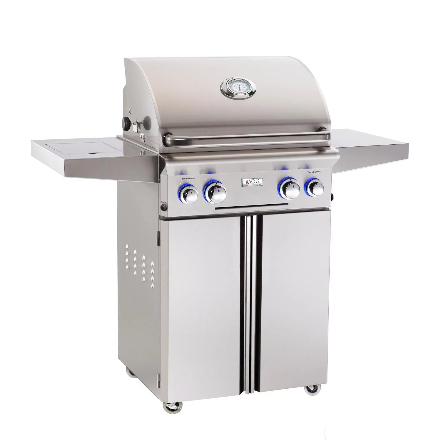 American Outdoor Grill 24PCL L-Series 24 Inch Propane Gas Grill On Cart With Side Burner And Rotisserie Kit