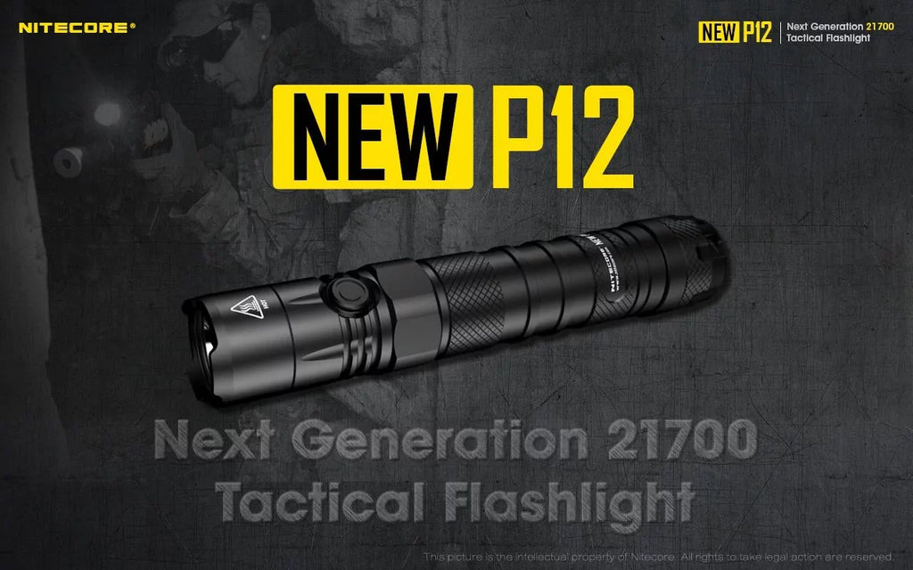 Nitecore New P12 Version  Flashlight - 1200 Lumens w/NL2150HPR Battery,  Cord,  and  3Amp Wall Adapter