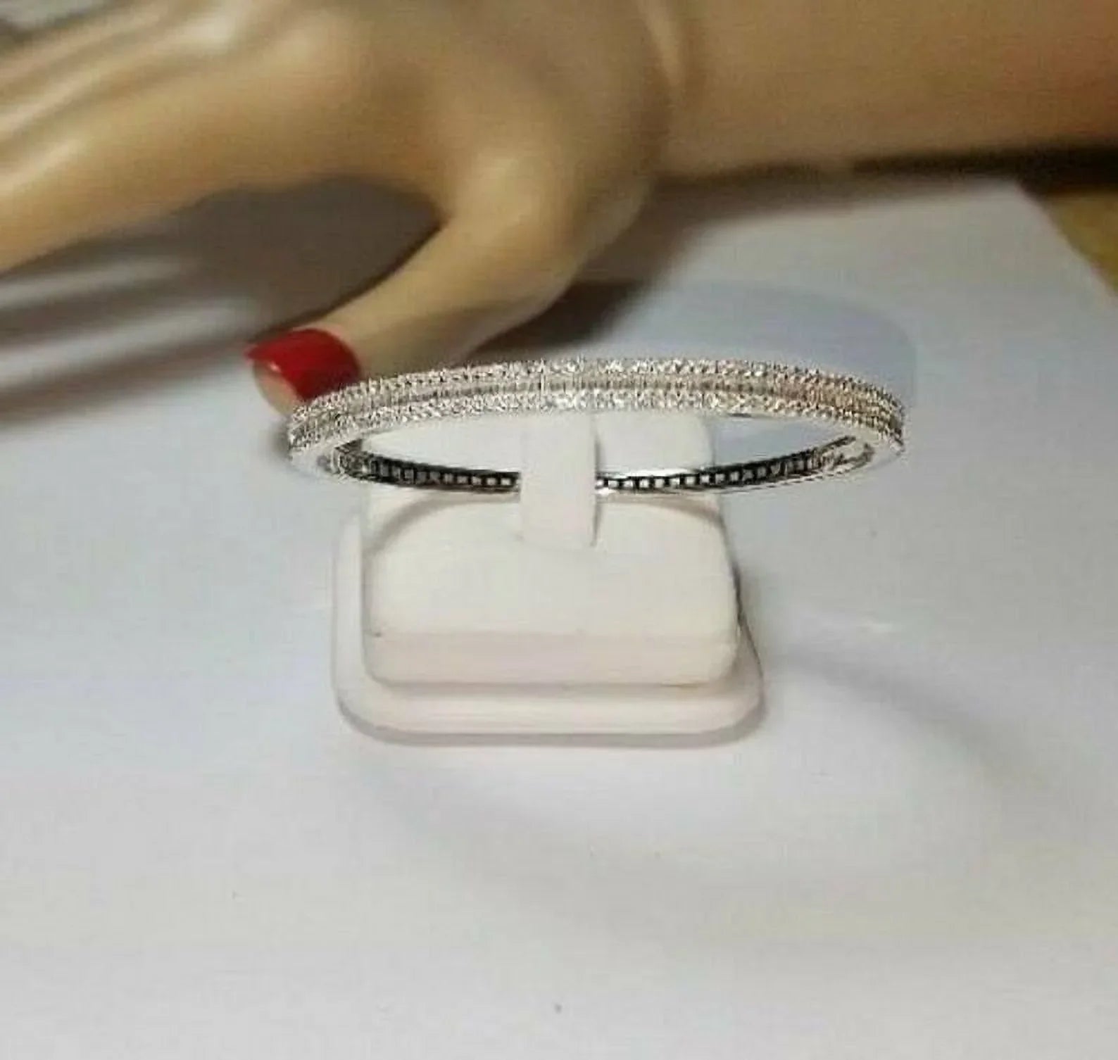 4ct Natural Diamond(I-J)Baguette & Round Cut Tennis Bracelet 14K White Gold SI1