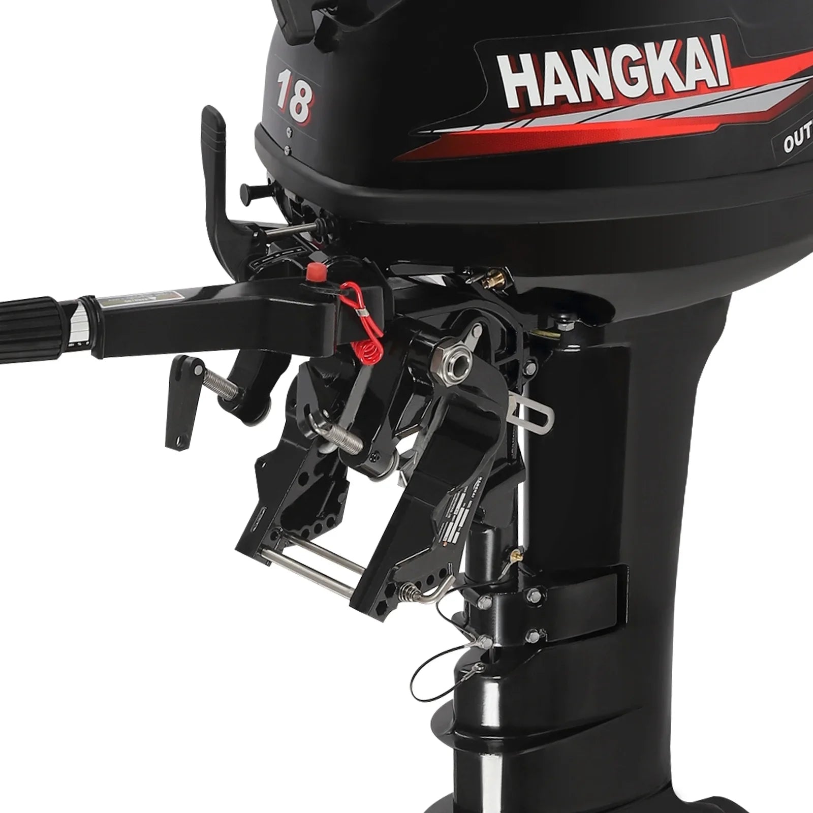 Wuzstar Outboard Motor, 2 Stroke 18  246cc Long Shaft Boat Engine Aluminum Alloy Fishing Boat Motor w/ Water Cooling System