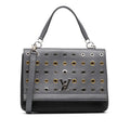 Pre-Owned Authenticated Louis Vuitton Eyelet LockMe  Calf Leather Gray Satchel Unisex (Good)