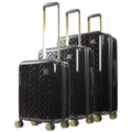Grove 3 Piece Set Rolling Luggage, Hardshell Suitcase with Spinner Wheels, 22, 27, and 31 Inch, Black