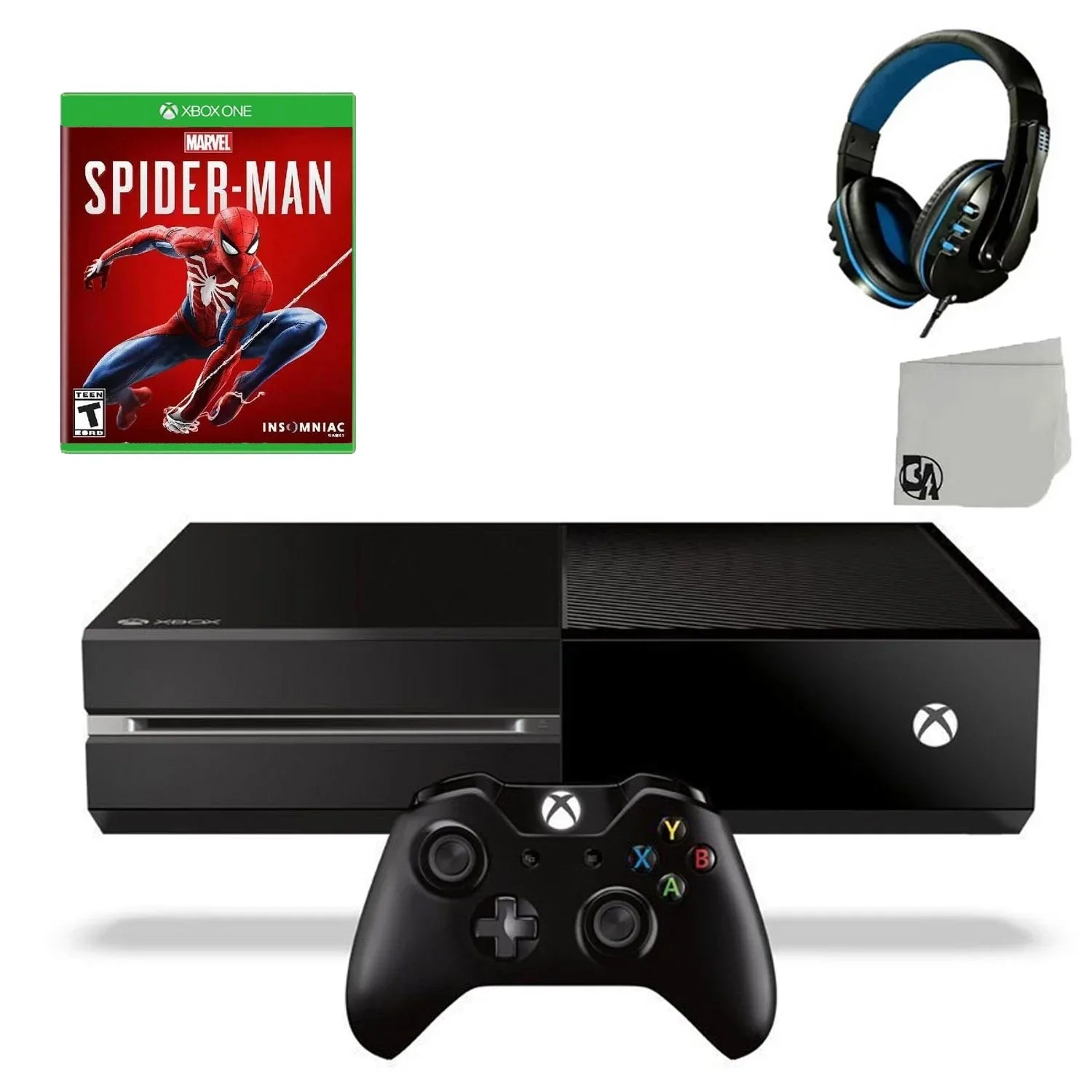 Microsoft Xbox One Original 500GB Gaming Console Black Headset With Spider-Man Game   Bundle Used