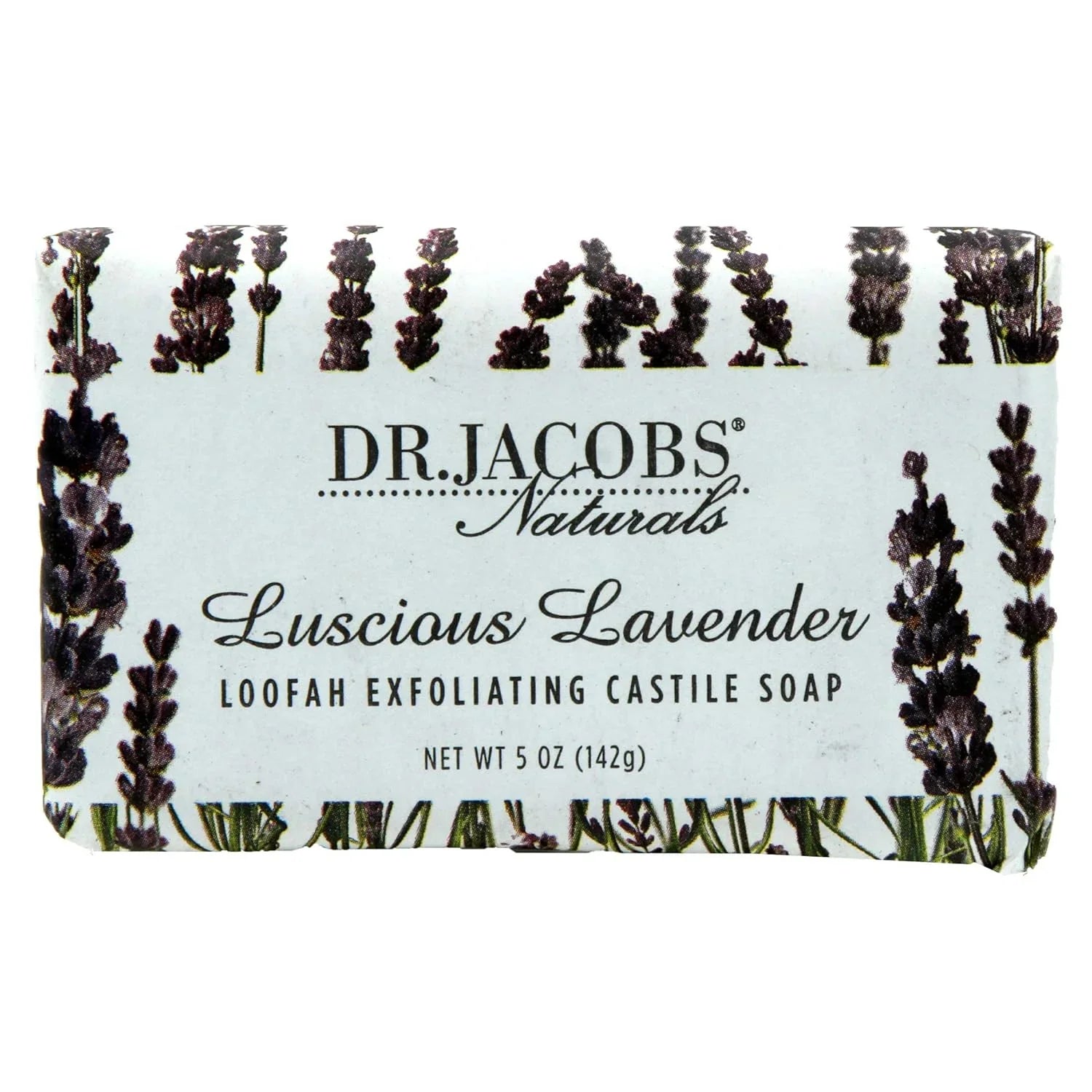 Dr Jacobs Naturals Luscious Lavender Castile Bar Soap Plant Based Vegan Soap, 5 Oz 6-Pack