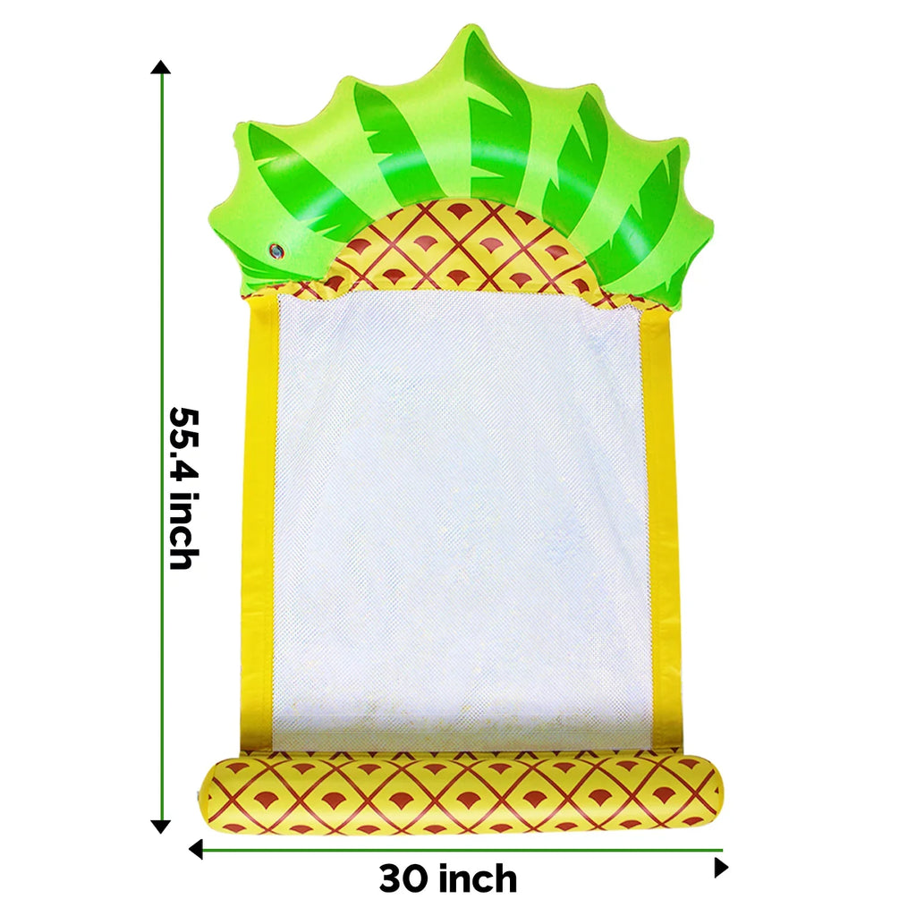 Zoey Adult Swimming Pool Float Water Hammock Lounger, Multi Purpose Comfortable Inflatable Water Float Pool Lounge, Swimming Pool Float Hammock Raft-Pineapple