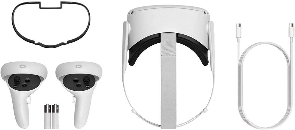 Meta Oculus Quest 2 All-In-One  Headset, Touch Controllers, 256GB , 1832x1920 up to 90 Hz Refresh Rate , 3D Audio, Mytrix Head Strap, Carrying Case, Earphone, Futuristic Space Purple Stickers