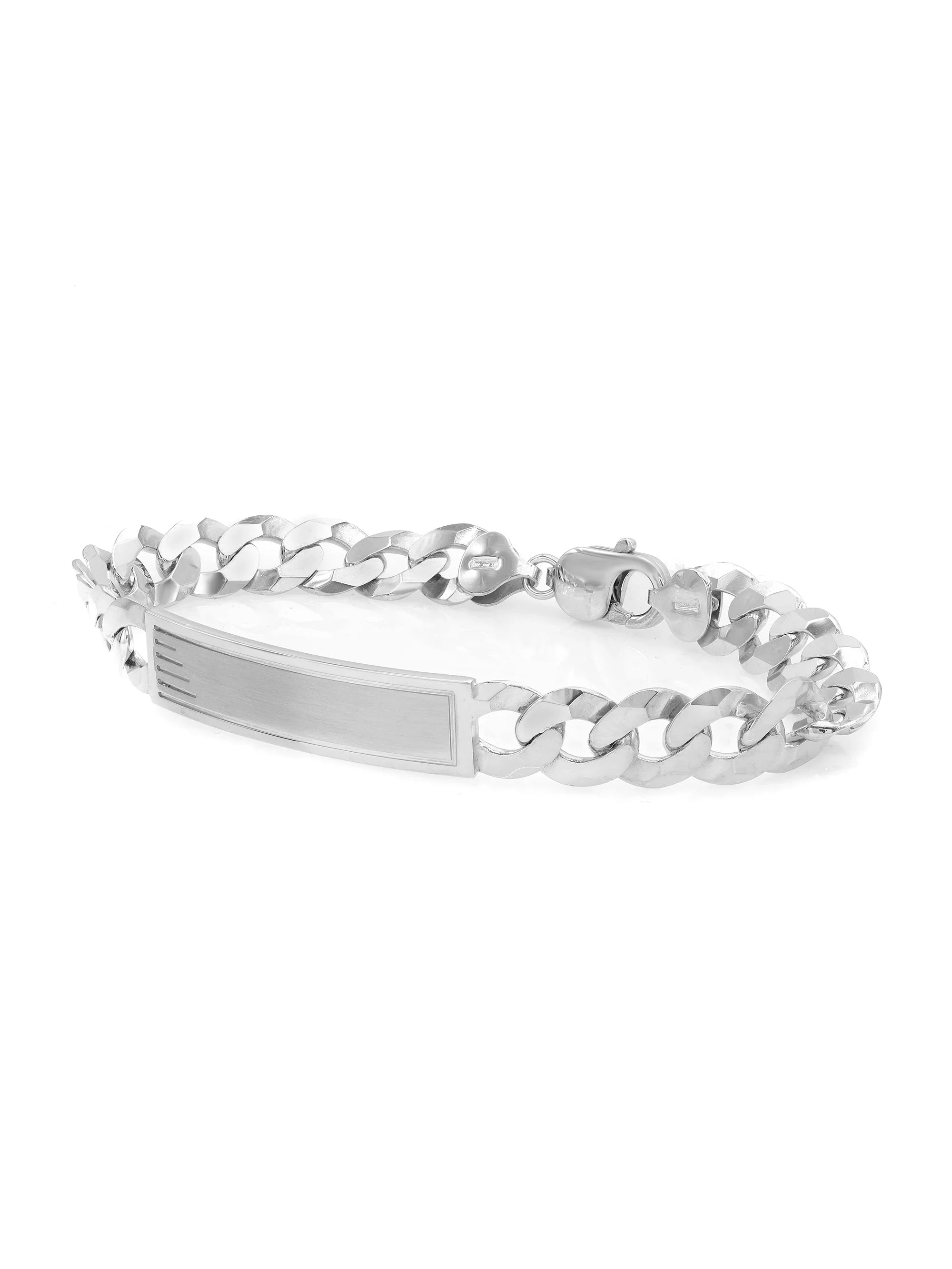 Curb Cuban Link Chain Mens  Polished Bracelet 925 Sterling Silver 9 Inches