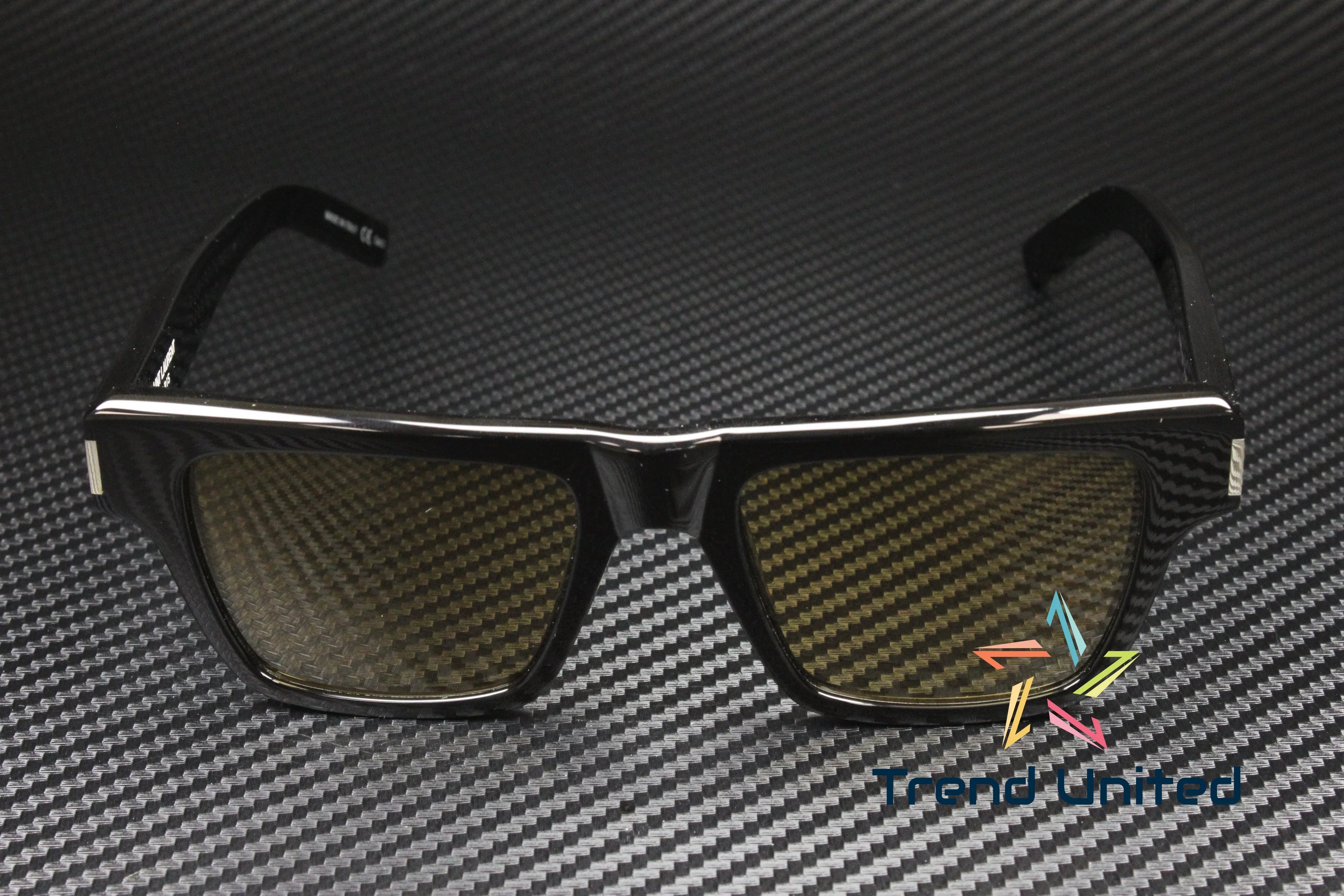 469 004 Square Black Shiny Yellow 51 mm Men's Sunglasses