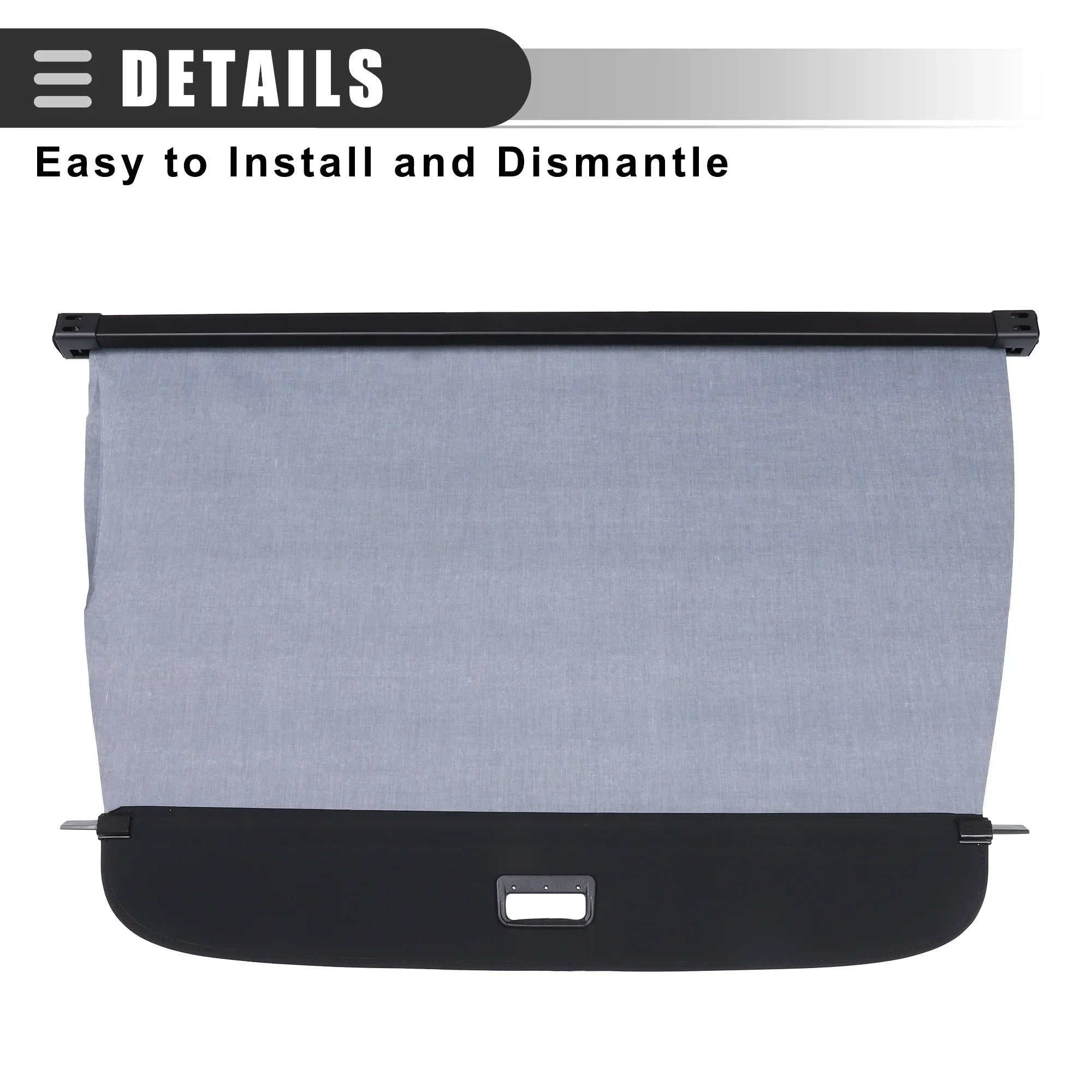 Retractable Cargo Cover Rear Trunk Security Cover Shield Shade for Audi Q7 2016-2022 Canvas Black