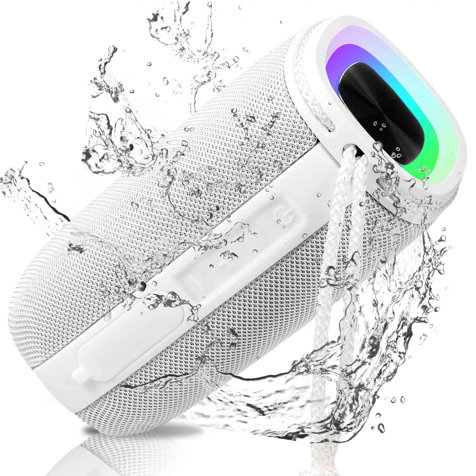 UrbanX X808 Bluetooth Speaker, IPX5 Waterproof Speakers 360°  Surround Sound with Punchy Bass, True Wireless Pairing, BT5.3, Portable Speaker for  C5 Max - White