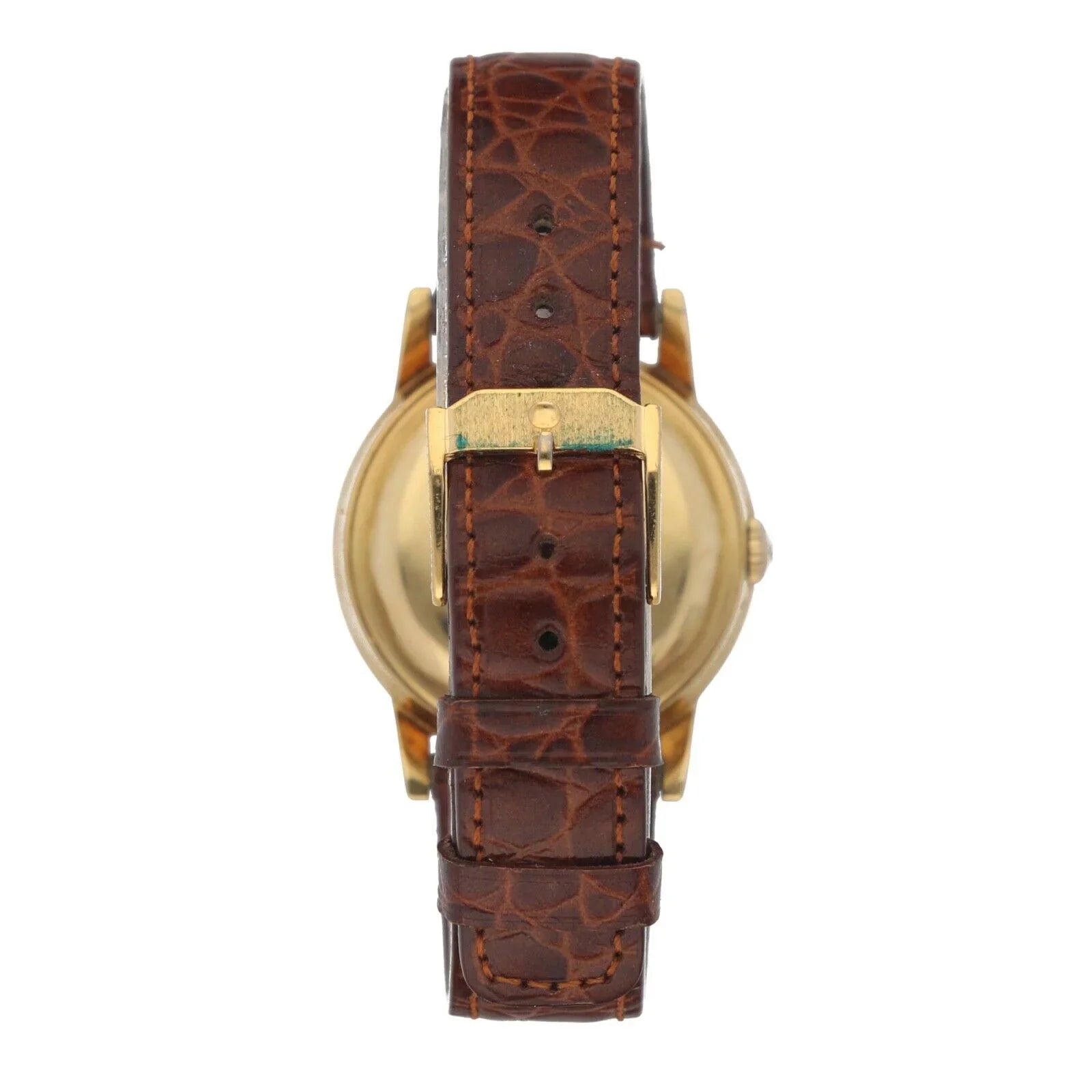 Movado Chronometre 1231 18k Yellow Gold 34mm Leather Automatic Wrist Watch
