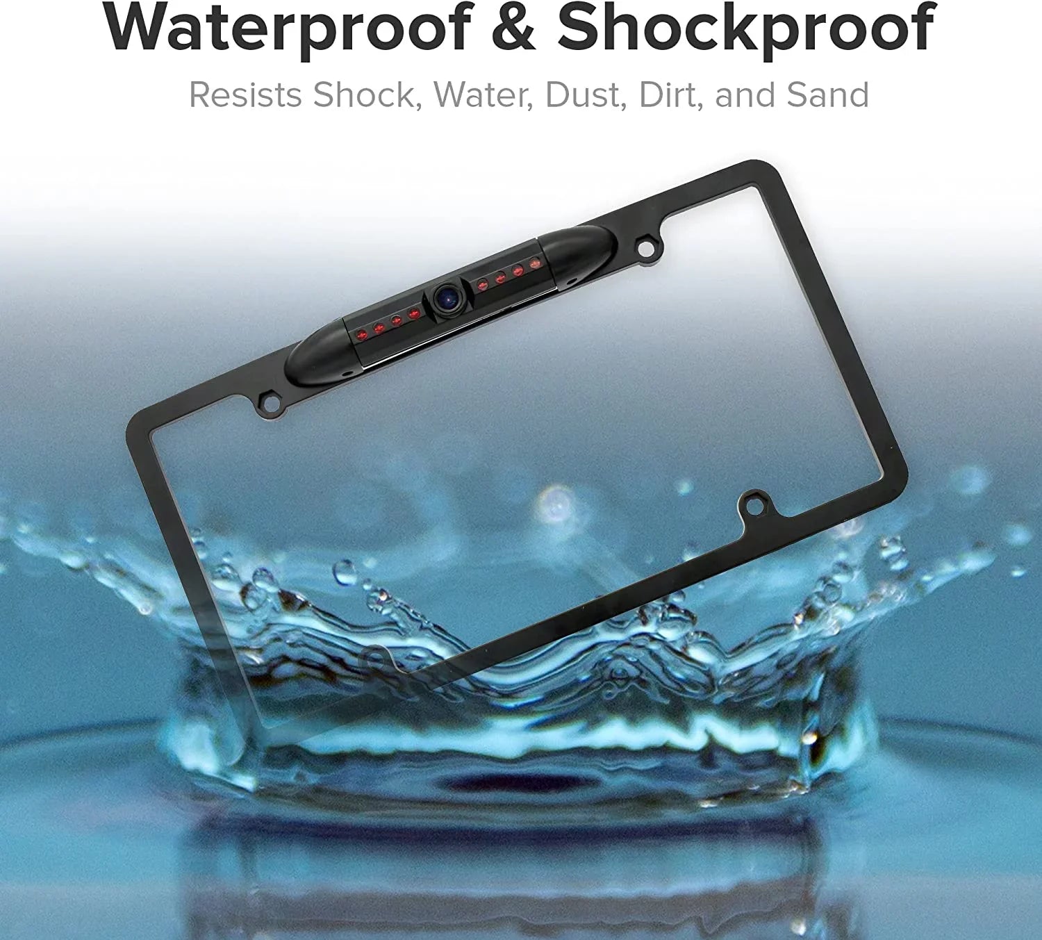 Backup Camera Rearview License Plate Frame for  KWV230BT -V230BT Black