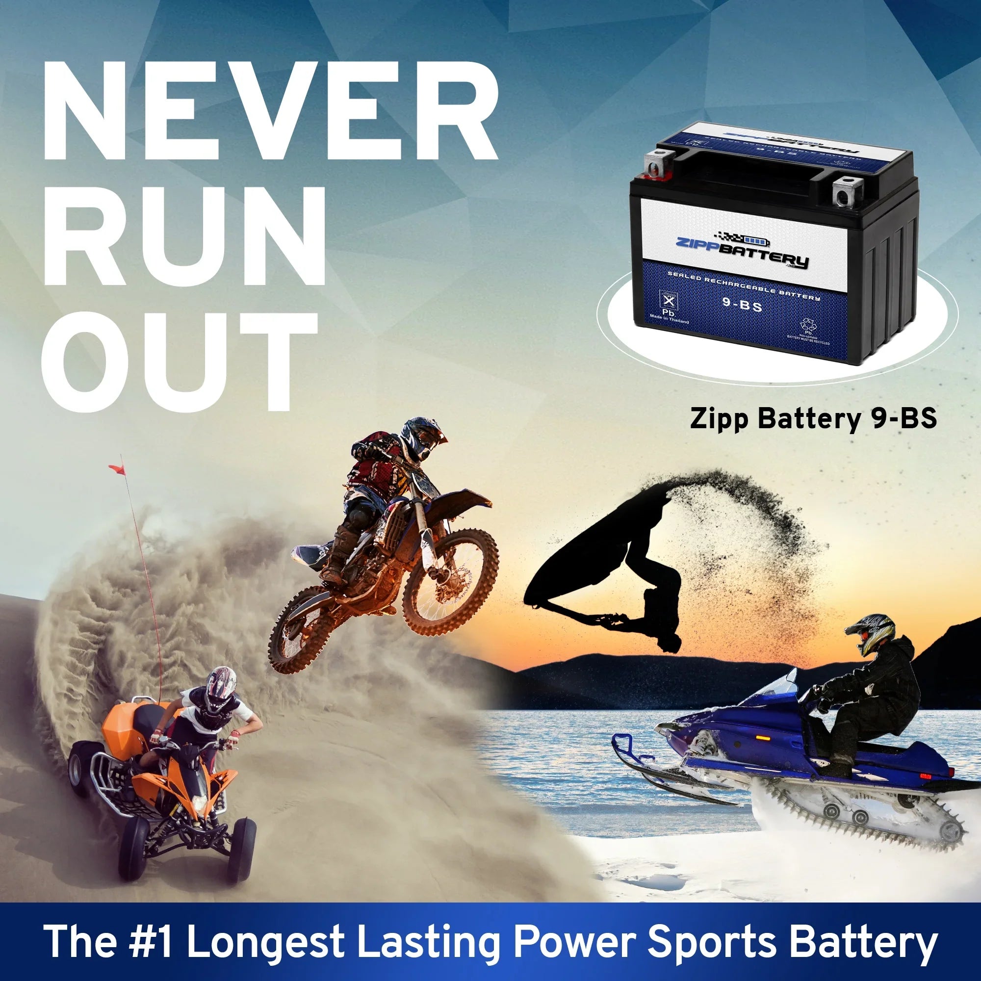 Zipp Battery YTX9- (9- 12 Volt,8 Ah, 120 ) Motorcycle Battery for Suzuki 750cc Gsx-r750 1997