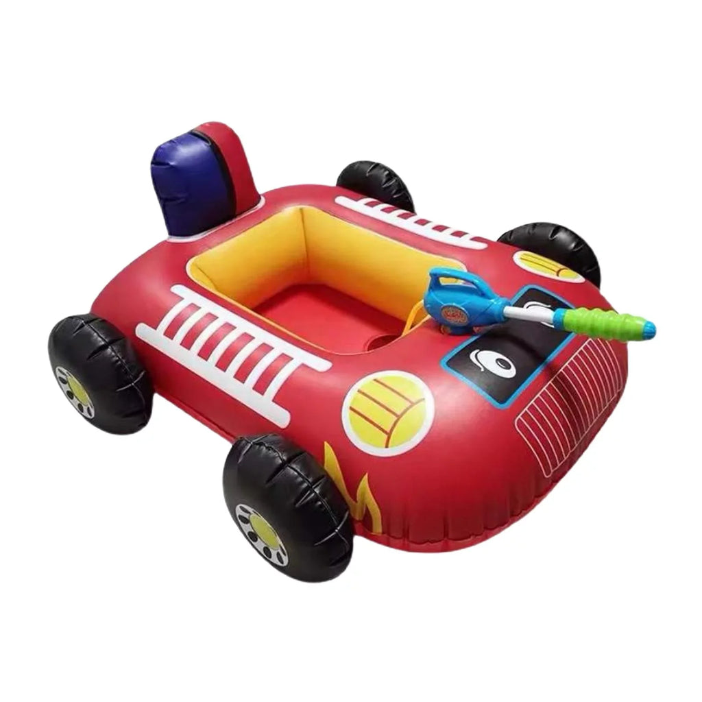 Cartoon Car Design Kids Pool Floats with Water Squirt Pool Floats Raft for Beach Red